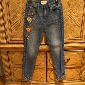 Driftwood Blue Embroidered Jackie Hi-Rise Jeans